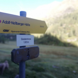 Zone1_Gradenmoos_Gradental_Wegweiser zur Noßberger Hütte_NPHT_RieglerAngelika