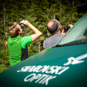NatureWatch mit Ranger bei der SWAROVSKI OPTIK Mobile Experience. © NPHT/F. Kreidl-Glück